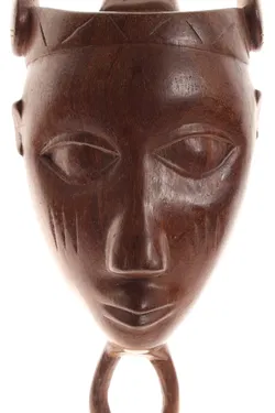 Afrikanische Holzmaske – handgeschnitzt – ca. 38,5 cm – Wandmaske / Ethno Kunst - Bild 2