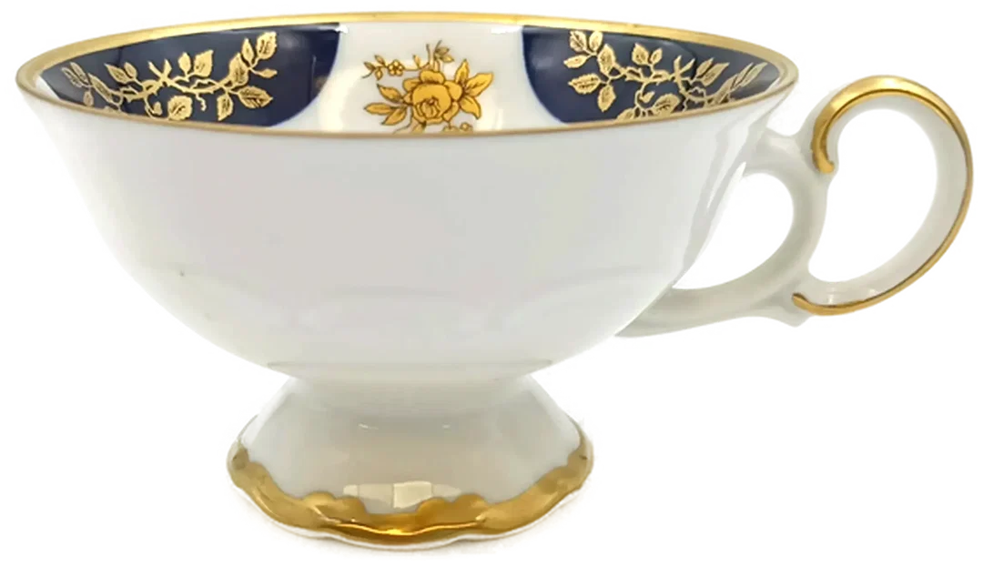 Sammeltasse Weimar Porzellan - "Dora" kobaltblau/gold 3-teilig – Bild 3