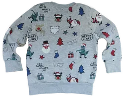 C&A Tough Team Kinder Weihnachtspullover grau gemustert Gr. 122 - Bild 2