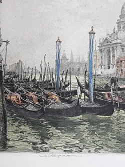 Venedig Canale Grande - Luigi Kasimir - Radierung in Farbe  - Bild 3