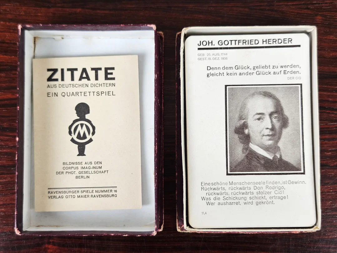 Ein Quartettspiel - ZITATE AUS DEUTSCHEN DICHTERN - Vintage Gesellschaftsspiel - Ravensburger – Bild 2