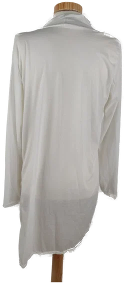 Weißes Damen Langarm Shirt mit Fransen, Gr. S - Bild 3