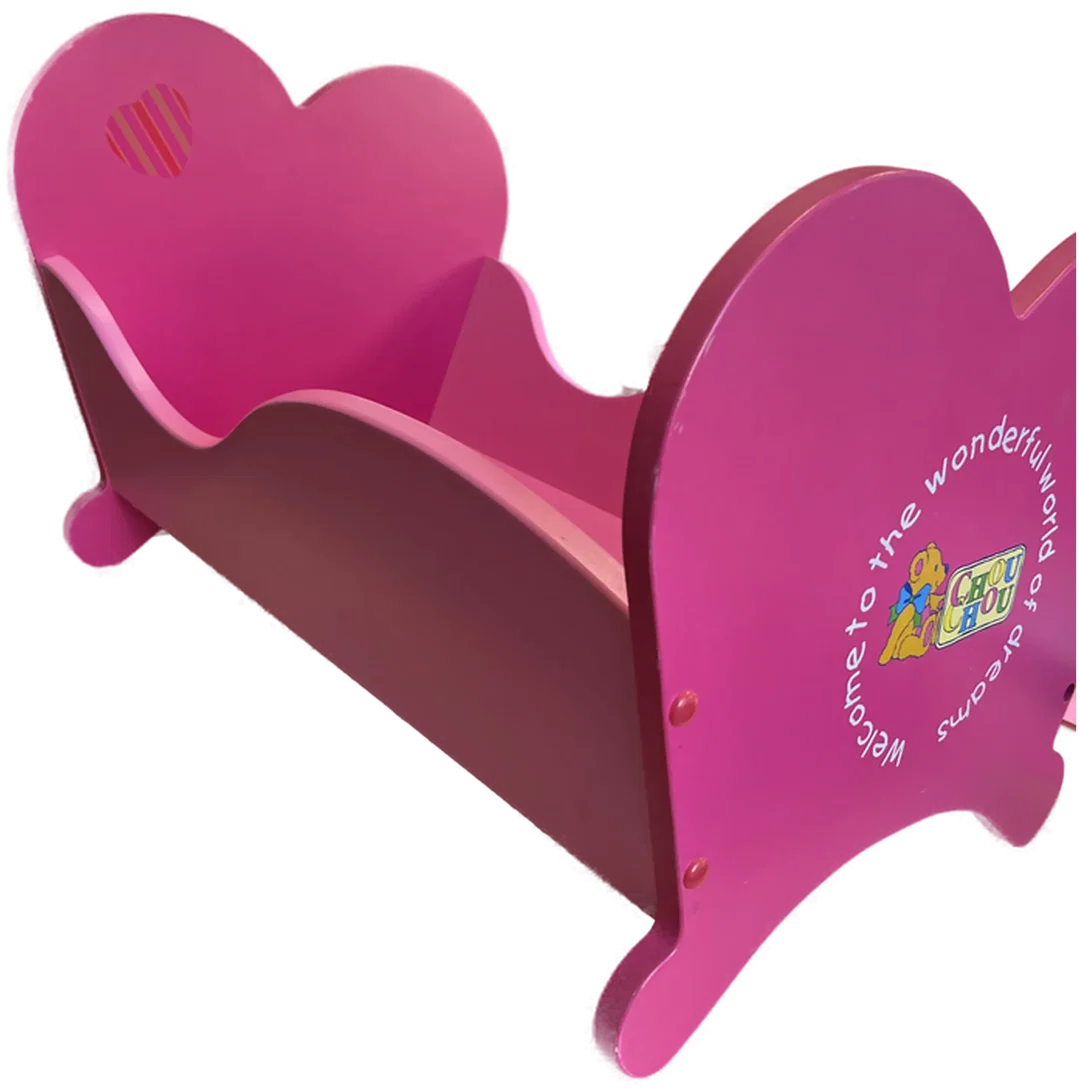 CHOU CHOU Holz-Puppenwiege rosa – Bild 3