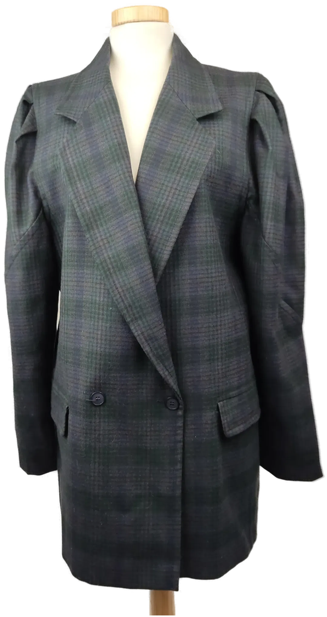 Miss Clementino Damenblazer Vintage blau grün-kariert - L/40 - Bild 4