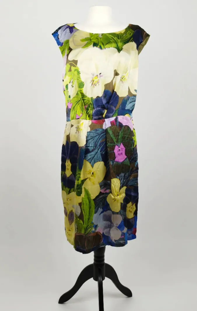 Luisa Cerano Bemustertes Midikleid - Größe 42, Seide, Viskose, Polyester - Bild 1