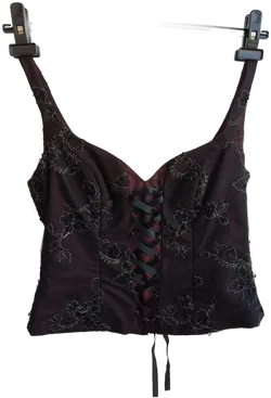 Zweiteiler Rock & Korsett, weinrot - Gr. M - Bild 2