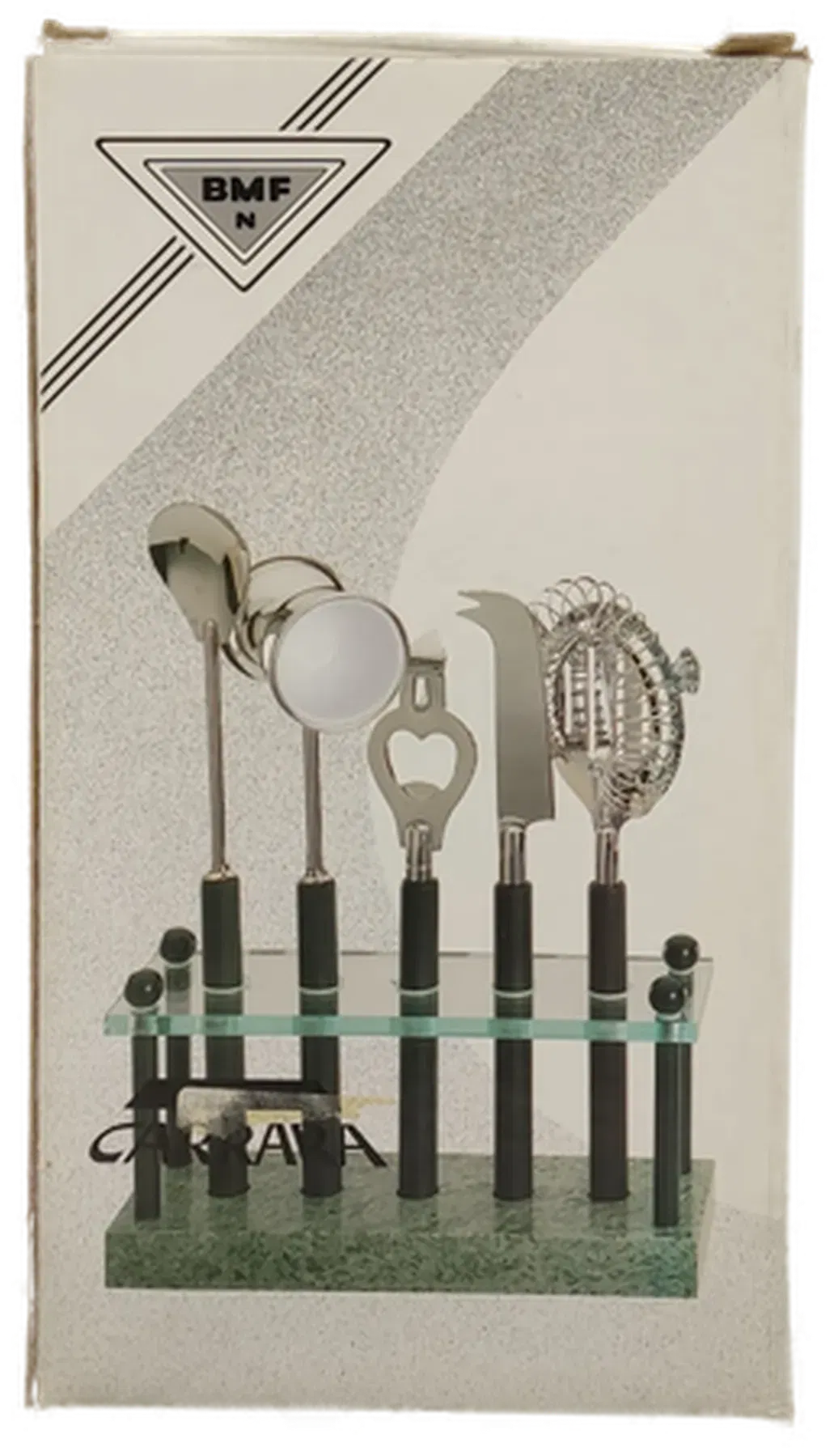 Bar-Set mit Ständer aus Marmor und Glas mit Zubehör - Bild 4