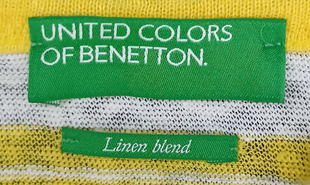 United Colors of Benetton Kindershirt gelb/weiß Gr. XS/ECH – Bild 3
