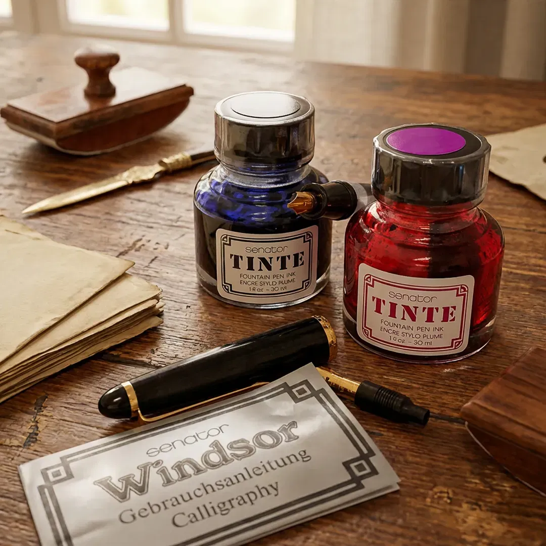 Windsor Calligraphy Set Füllfederhalter Set mit 4 Federn & 2 Tinten - Bild 4