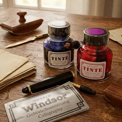 Windsor Calligraphy Set Füllfederhalter Set mit 4 Federn & 2 Tinten - Bild 1