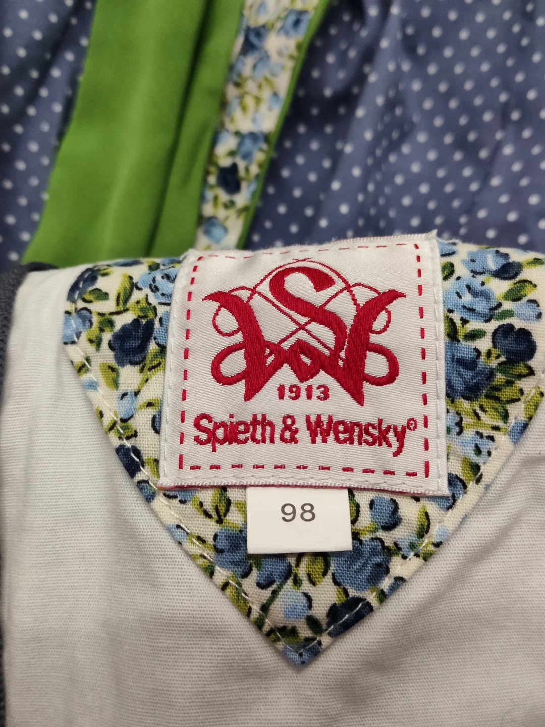Kinderdirndl Größe 98 Grün-Blau Mit Weißer Bluse | Liebenswerter Klassiker – Bild 3