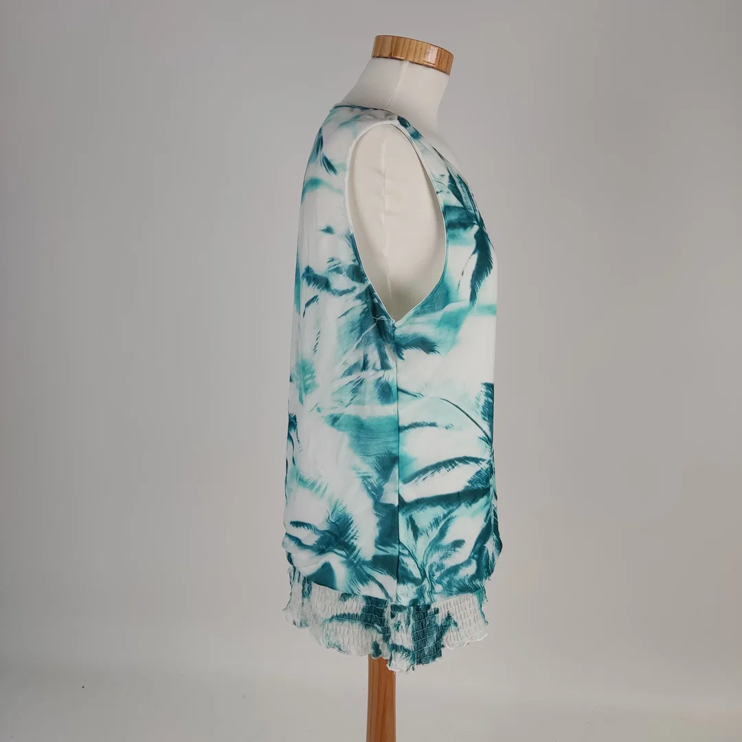 Sommertop Damen blau-türkis bedruckt-  Gr. XL – Bild 2