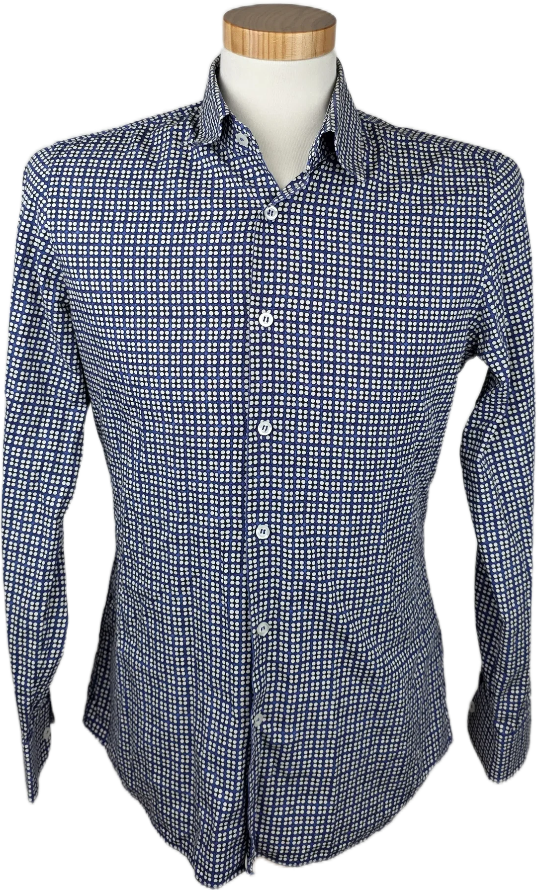 Prada Herrenhemd blau/weiß gemustert Gr. 39 – Bild 2