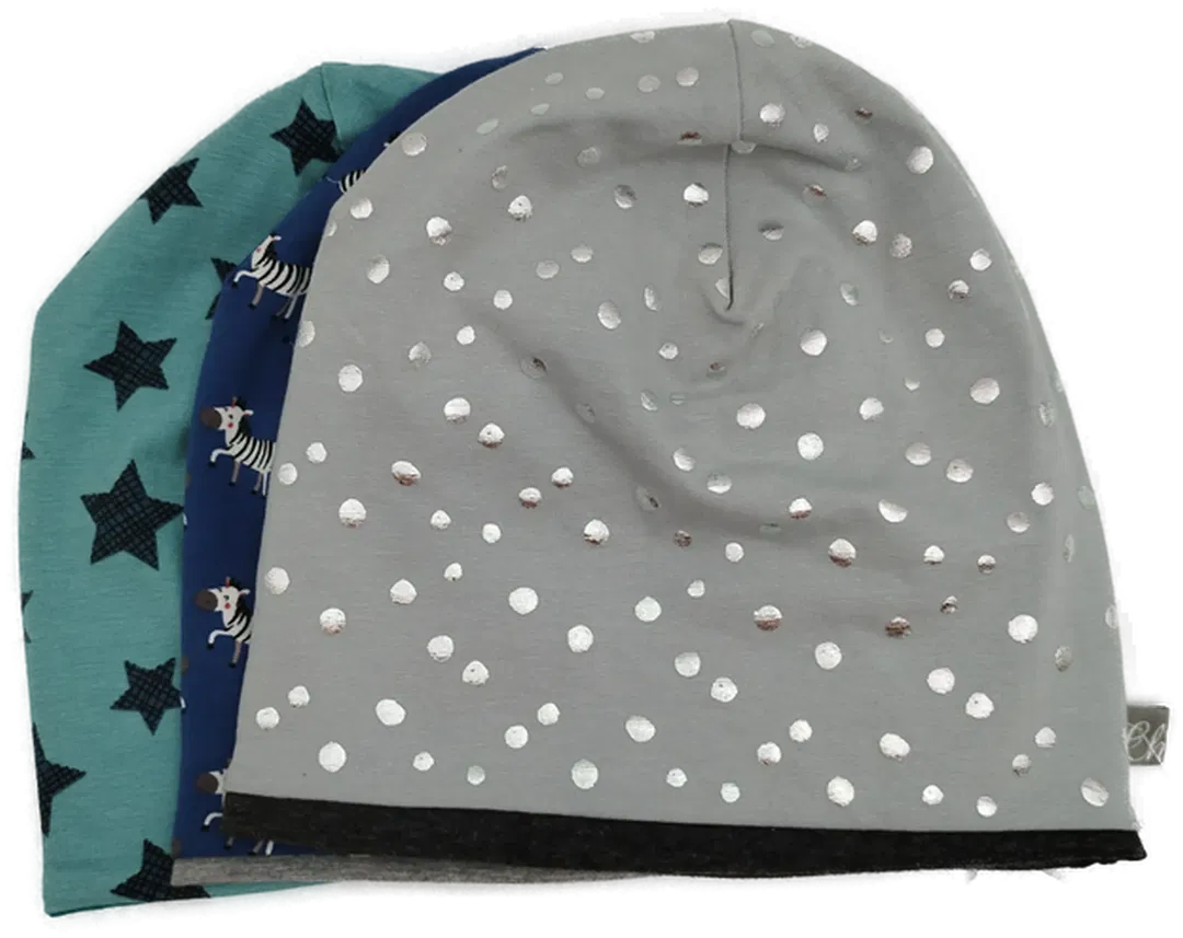 3er Set Jersey Mützen *handmade* Gr. 49/50 - Bild 1