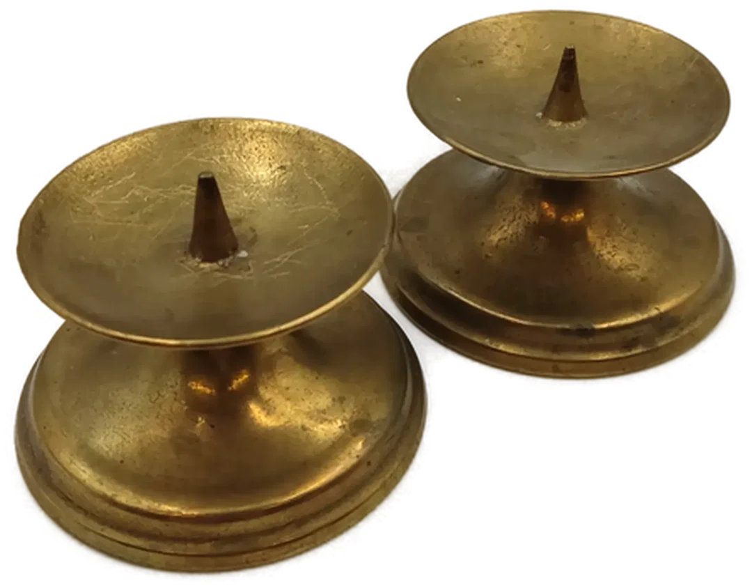 Vintage Messing-Kerzenhalter 2er-Set – Bild 1
