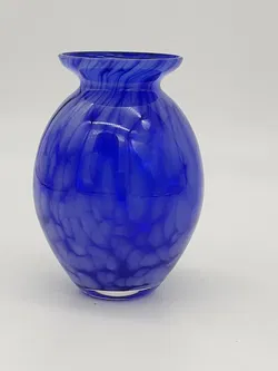 Kleine Vintage Glasvase - blau - Bild 7