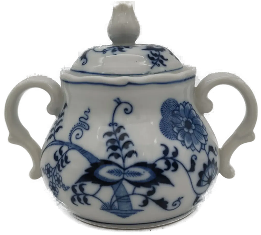 Blue Danube Zuckerdose blau gemustert Vintage - Bild 4