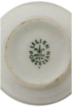 Lilien Porzellan Mokka-Tassen mit Unterteller – 3-teiliges Set, Vintage Weiß - Bild 2