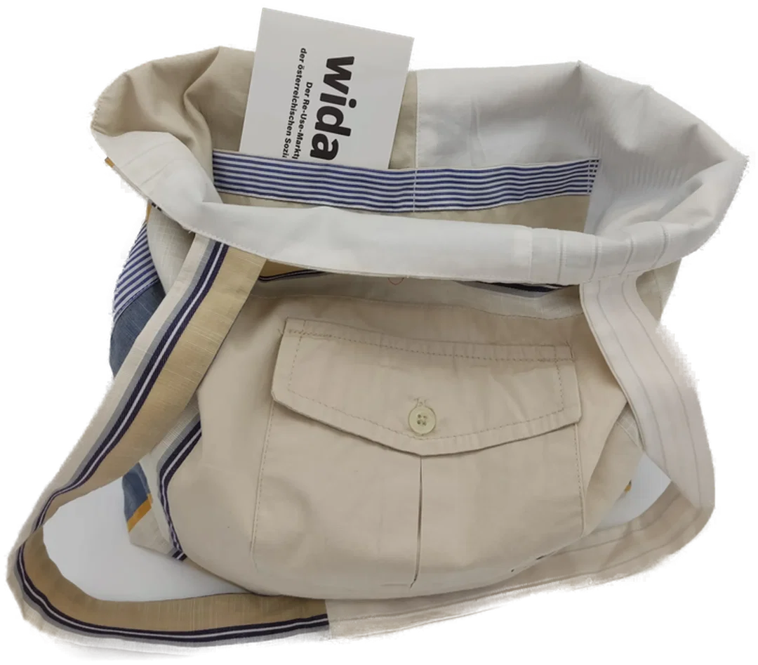 Tragtasche Stoff mehrfarbig + Henkel – Bild 3