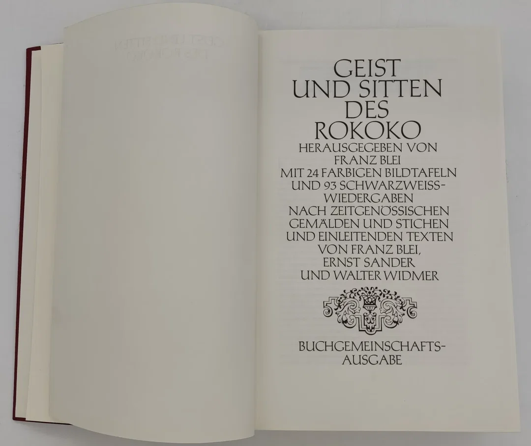 Buch "Geist und Sitten des Rokoko" von Franz Blei 1923 – Bild 3