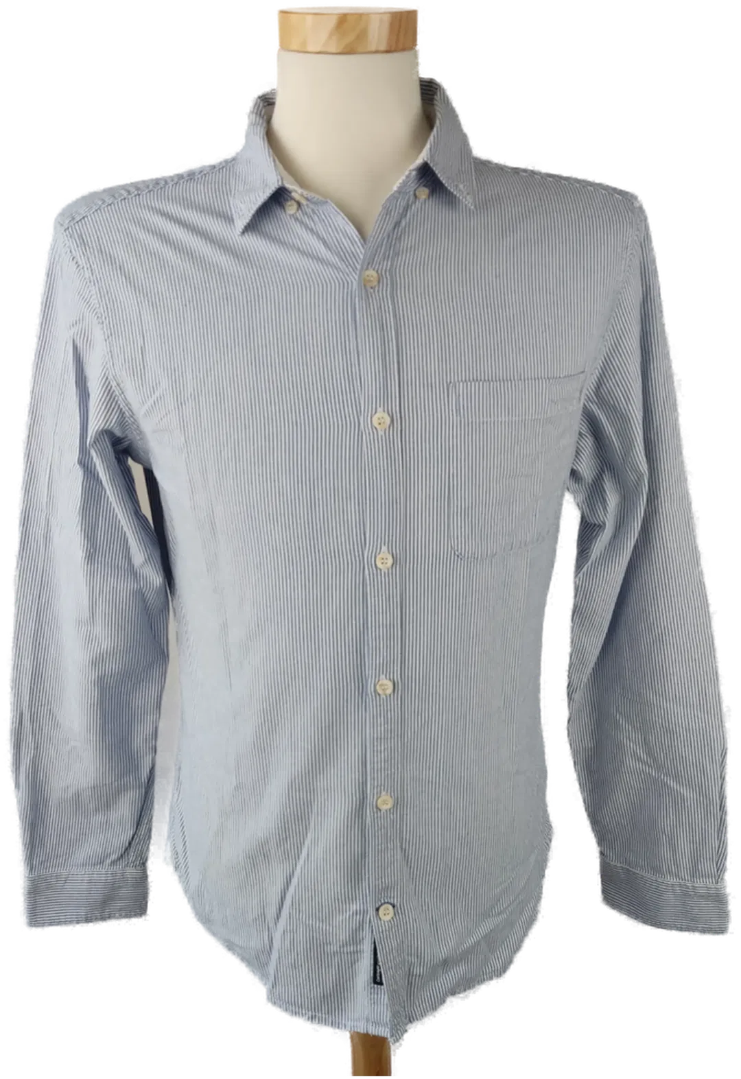 Pull & Bear Herrenhemd blau, weiß gestreift - M - Bild 4
