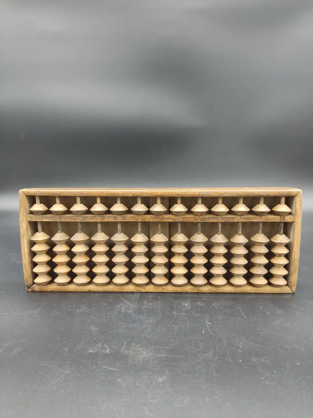 Vintage JAPANESE Holz Abakus Soroban Taschenrechner 13 Säulen  - Bild 4