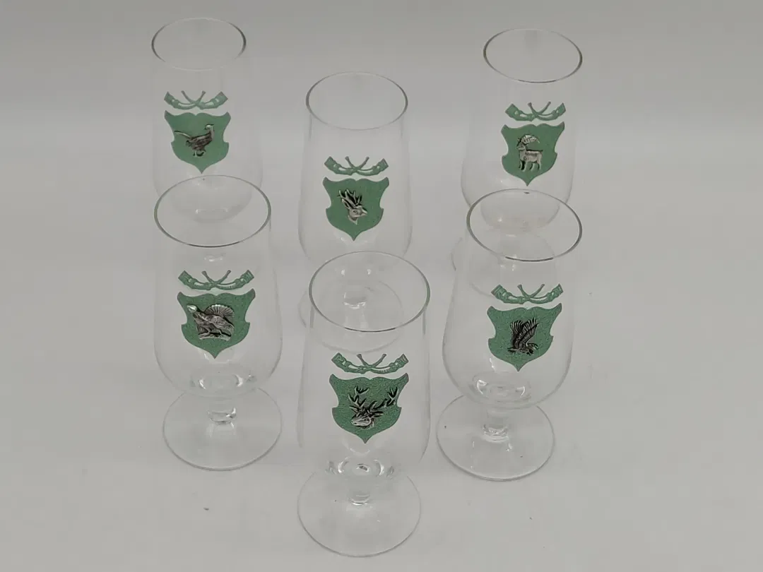 6 Stk. Vintage-Sektgläser mit Tiermotiven - Bild 4