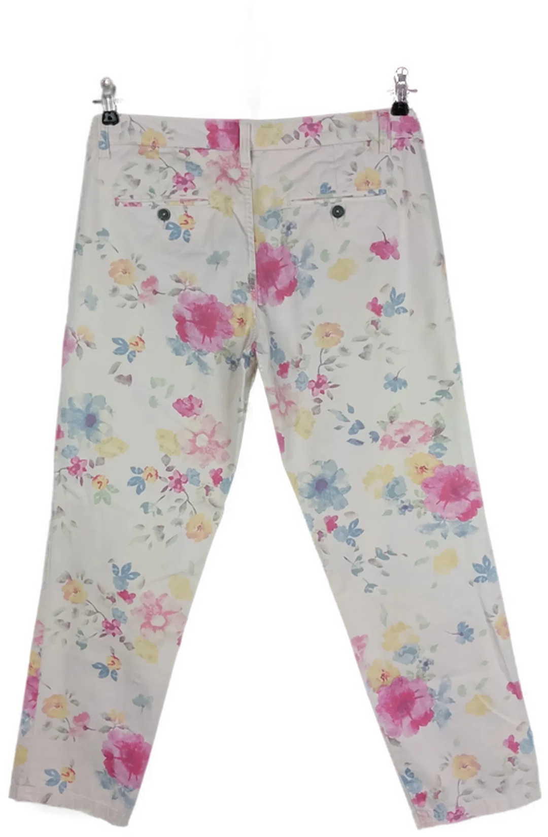 Benetton Damen 3/4 Hose cremeweiß/geblümt - M/38 – Bild 2