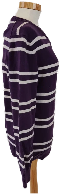 H&M Damen Pullover gestreift violett - Gr. 36 - Bild 2