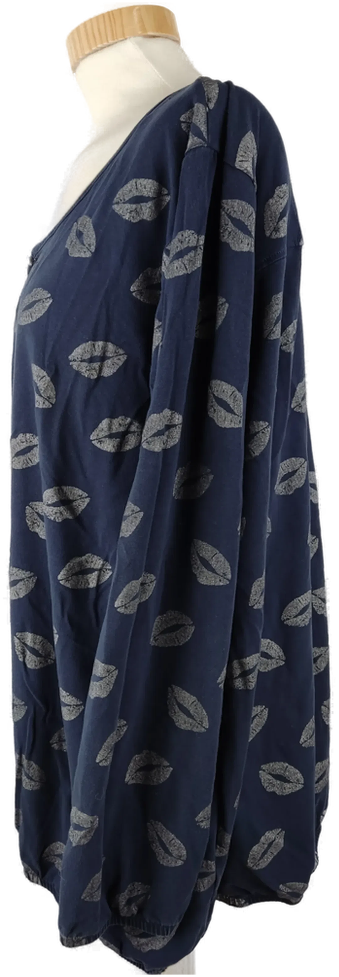 T-Shirt "Gina Benotti", langarm mit Rundhalsausschnitt, blau/grau gemustert, Größe XL – Bild 2