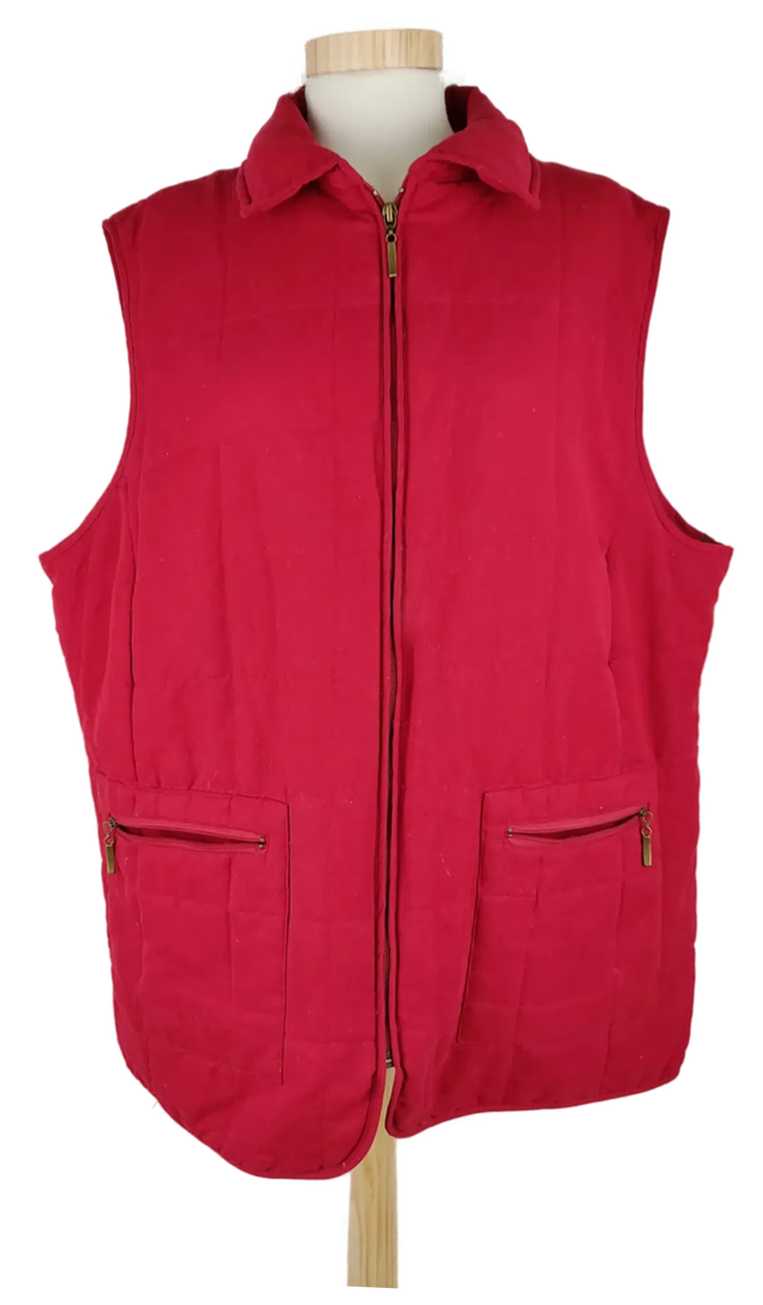 Gilet 'CANDA' ärmellos mit Kragen, weinrot mit Zipp und Taschen, Größe 50 - Bild 1