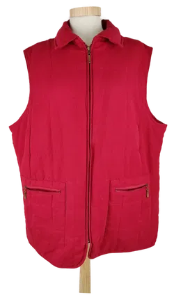 Gilet 'CANDA' ärmellos mit Kragen, weinrot mit Zipp und Taschen, Größe 50 - Bild 1
