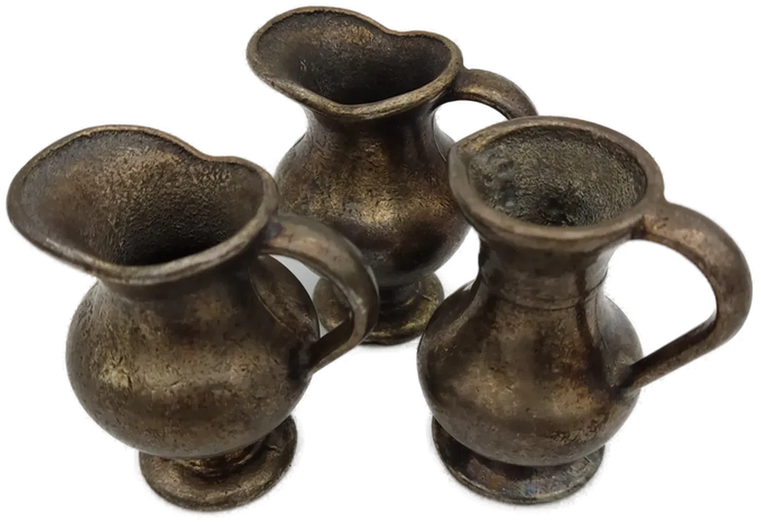 Messing Vasen Set (3 Stück) Höhe 7 cm - Bild 1