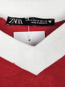 ZARA Damen T-Shirt, rot/weiß - Gr. M  - Bild 4