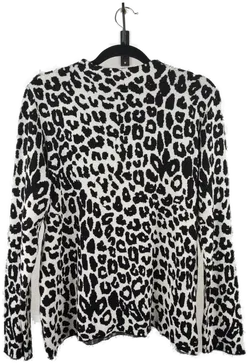 Hallhuber Damen Strickpullover Leopardenmuster schwarz/weiß - XL/42 - Bild 2