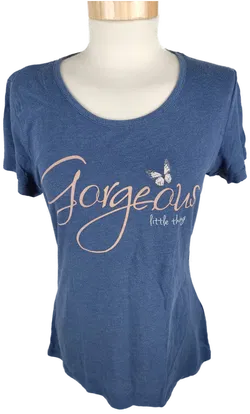 Blau Bedrucktes T-Shirt - Größe XS - Top Qualität - Bild 1