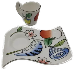 Villeroy & Boch wave jungle Esspressotasse mit Untertasse mehrfarbig - Bild 1