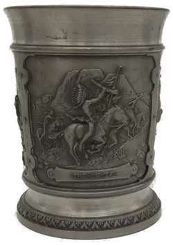 Zinnbecher Set mit Relief, 4 Stück, ca. 9–10 cm - Bild 3