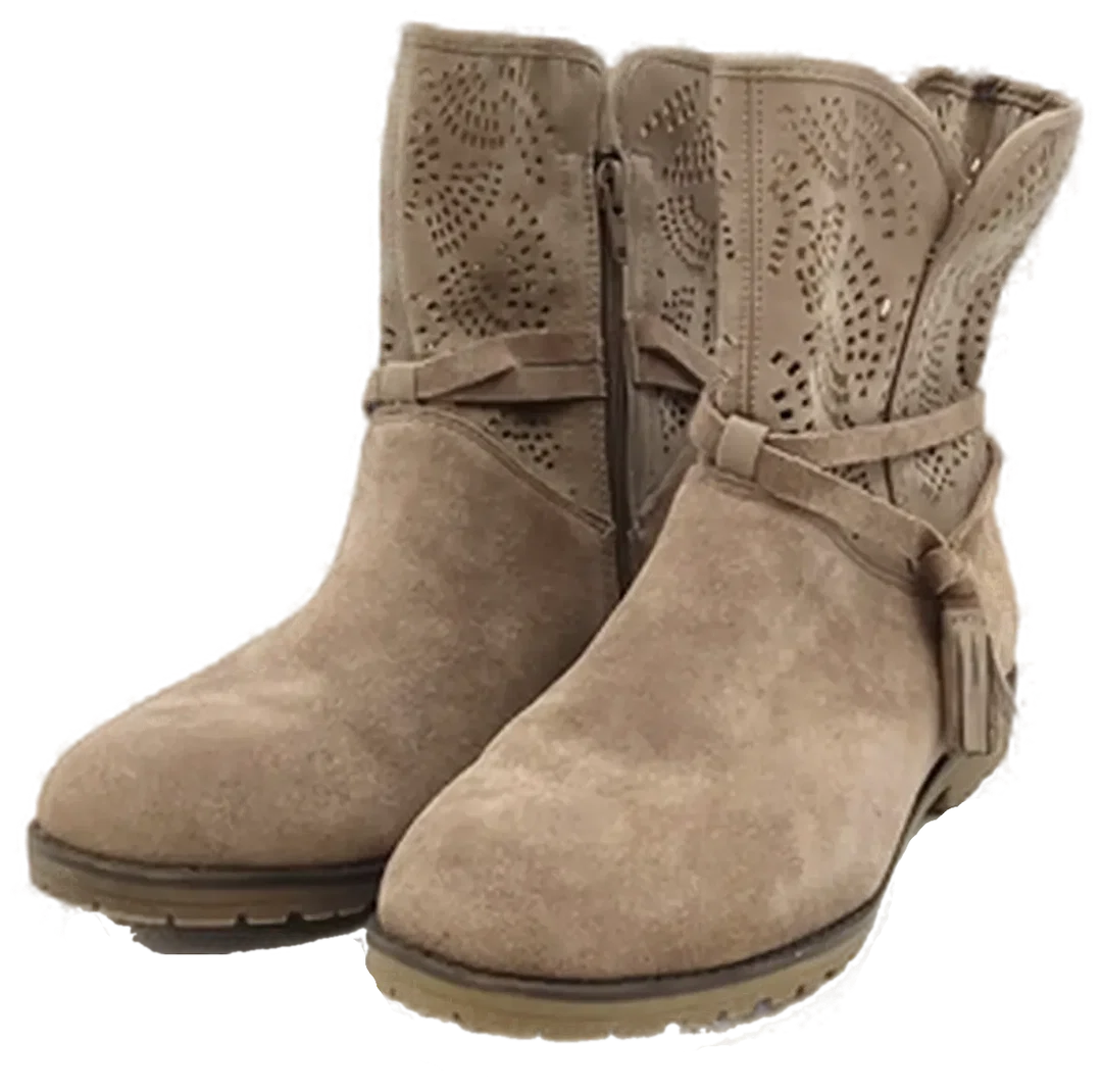 Damen Sommerstiefeletten Velourleder braun Gr. 40 – Bild 1