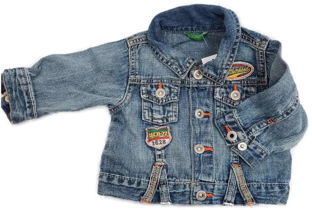 Benetton Kinder Jeans Jacke blau Gr. 60 - Bild 1