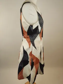 H&M Minikleid schwarz-weiss-braun - L/40 - Bild 3