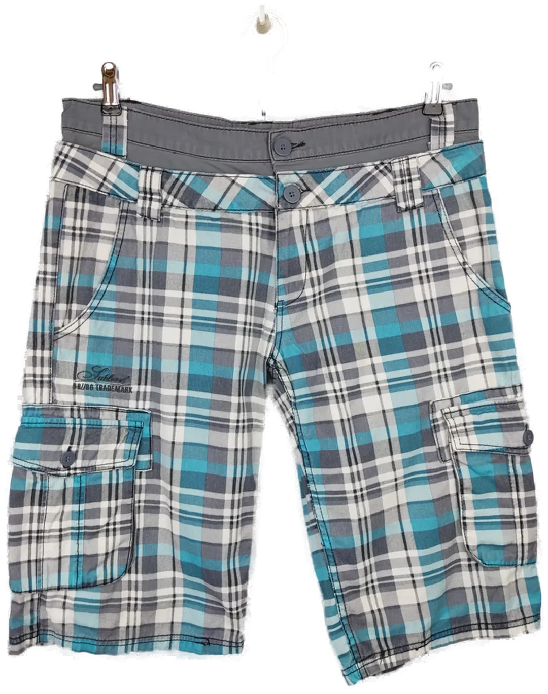 Sublevel Herren Shorts grau/blau/weiß kariert - M/34 - Bild 1