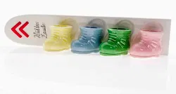 4 Bunte Schnapsgläser, Motive: Skischuhe auf Monobrett - Bild 2