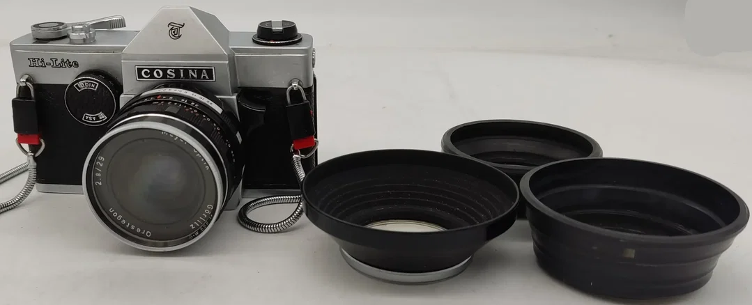 Fotoapparat Cosina Hi-Lite Spiegelreflex-Kamera mit Meyer-Optik Görlitz Orestegon 2,8/29 Weitwinkelobjektiv  – Bild 2