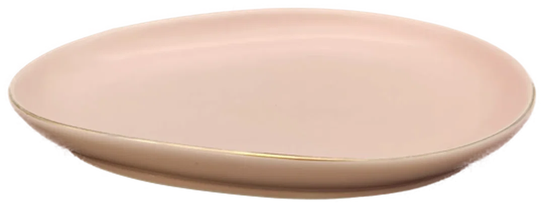 Oster Dessertteller pastellrosa mit Goldrand - Bild 1