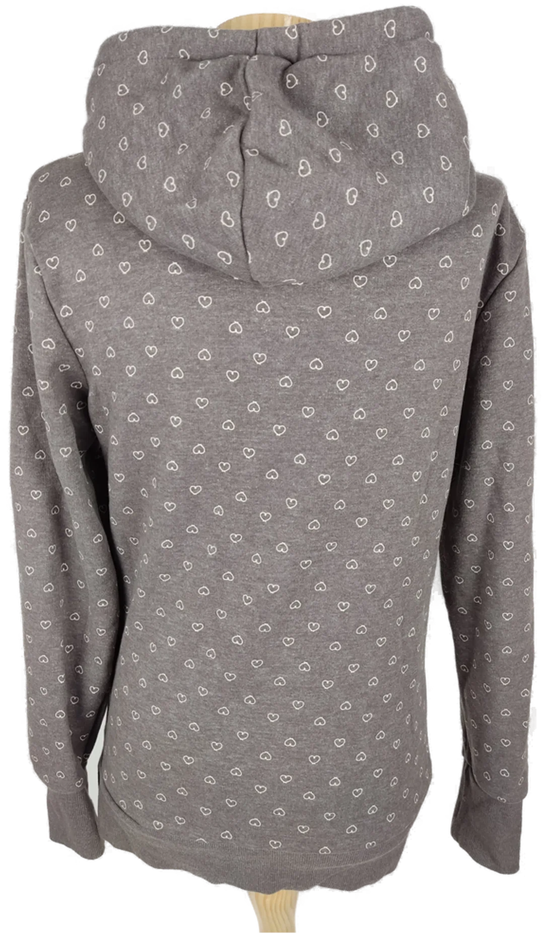 Sweater "Blind Date" langarm mit Kapuze, braun mit Aufdruck, Größe S – Bild 6