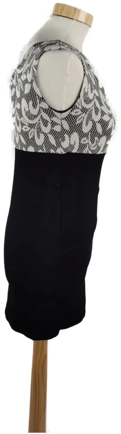 Damen Minikleid Schwarz, ärmellos mit gemustertem Oberteil (ohne Gürtel), Gr. M - Bild 3