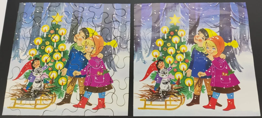 Pestalozzi-Verlag Legespiel-Puzzle "Fröhliche Weihnachtszeit!" Weihnachten 3 Bilder – Bild 4