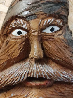 Waldgeist Wandfigur Holz 36 cm | Handgeschnitztes Unikat - Bild 3