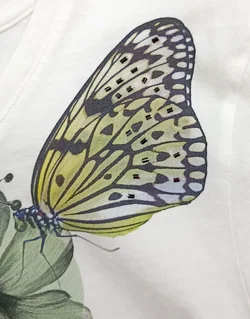 Marc Cain Damen T-Shirt weiß gemustert Gr. M - Bild 3